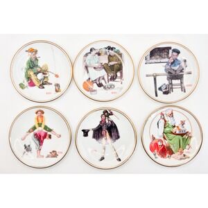 Norman Rockwell Miniature Collector Plates Set of 6 Vintage 1983 Limited Edition